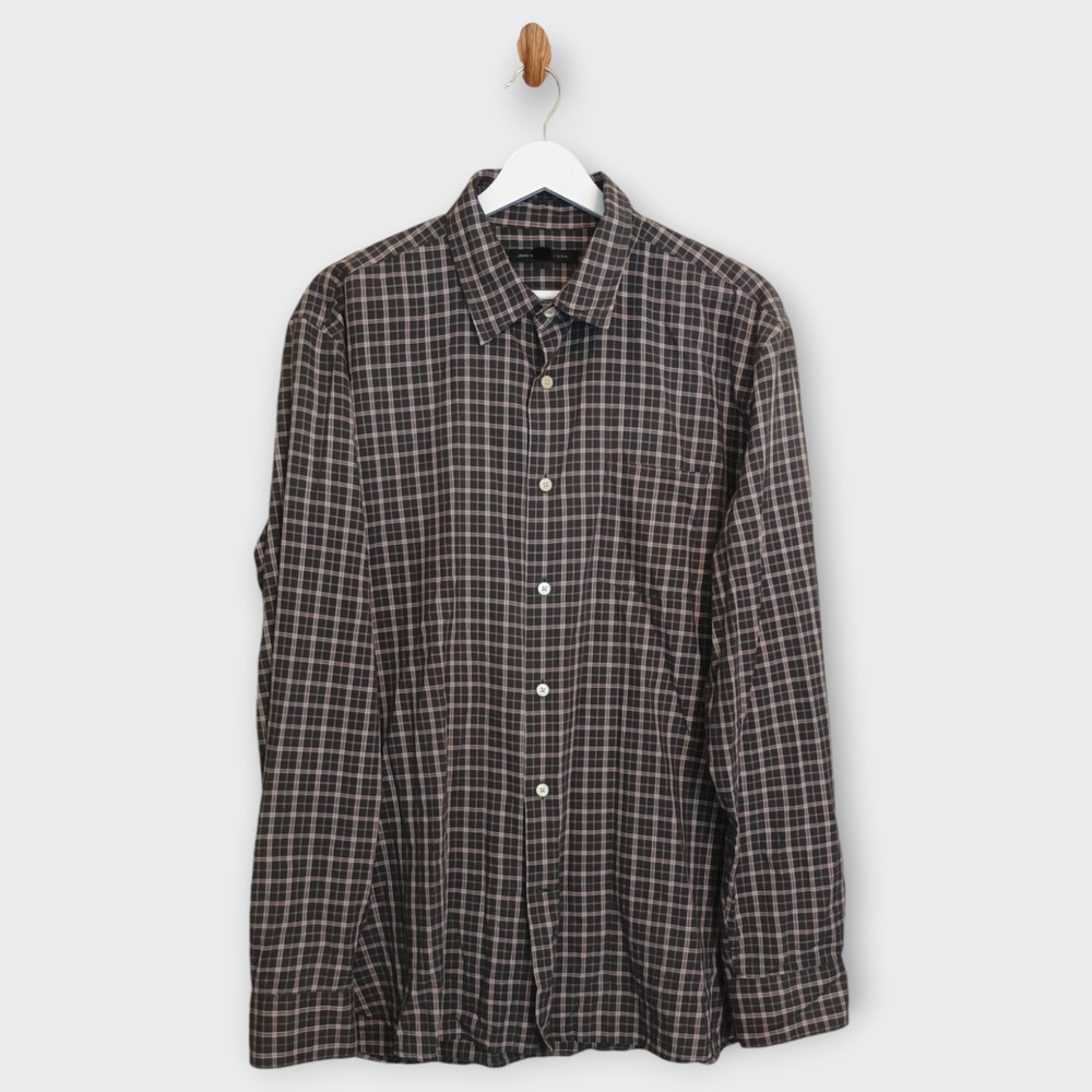 John Varvatos Shirt Adult Men Large Multicolor Check Casual Classic Button Up